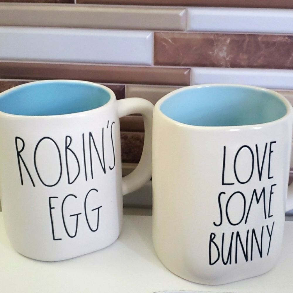 Rae dunn Robin's egg, love some bunny mugs
